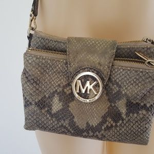 MK Michael Kors crossbody snakeskin look purse